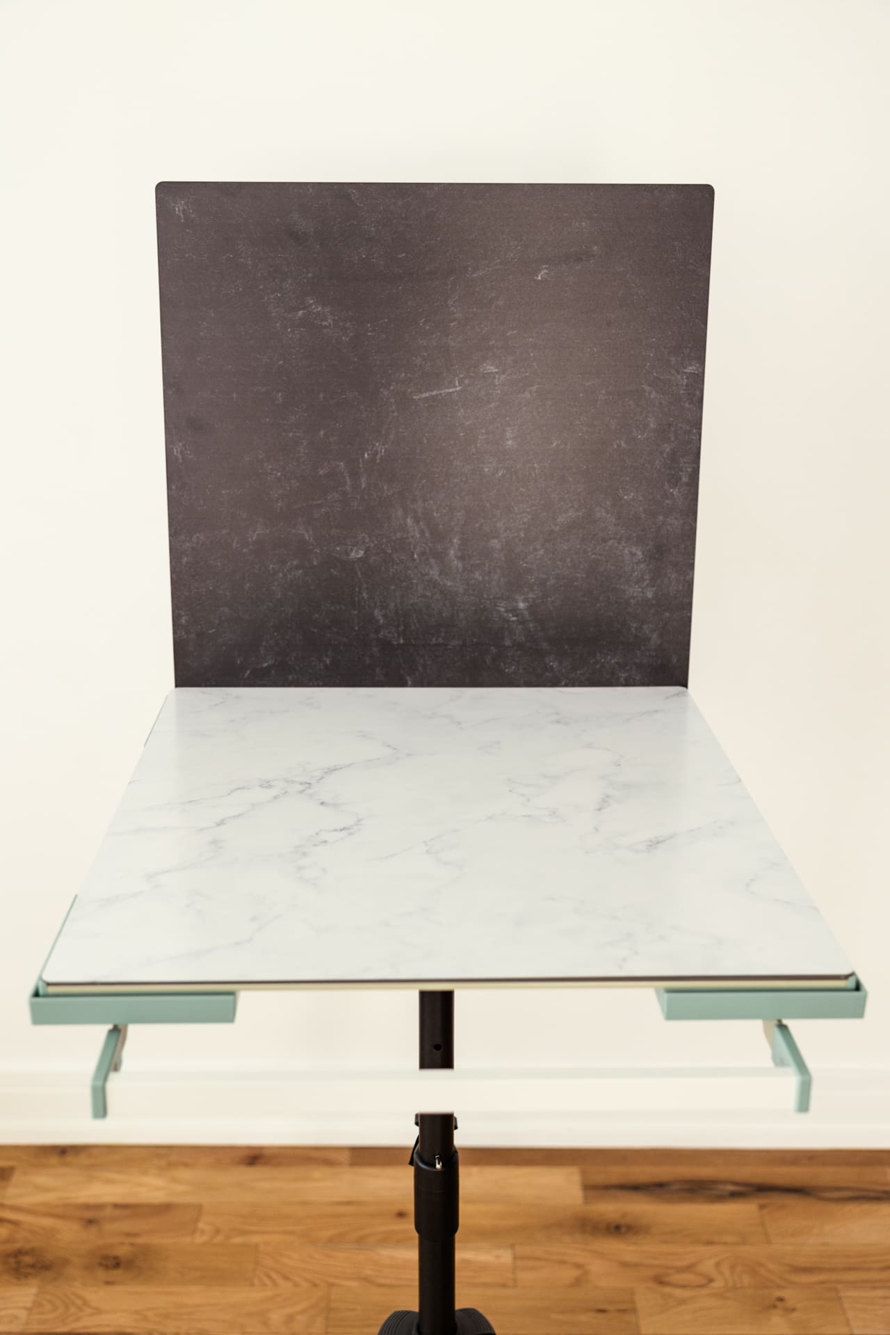 Replica Surfaces® Slate and White Marble set up at Chicago photography studio P&M Studio
